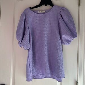 Boutique Purple puff sleeve shirt lavender M